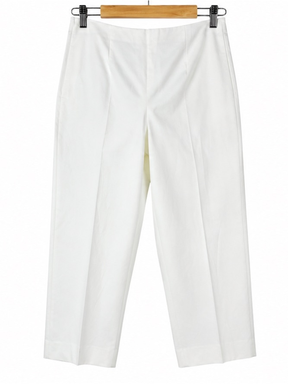 Piazza Sempione Audrey White Cotton Slim Ankle Italian Trouser Pants 50/US 14